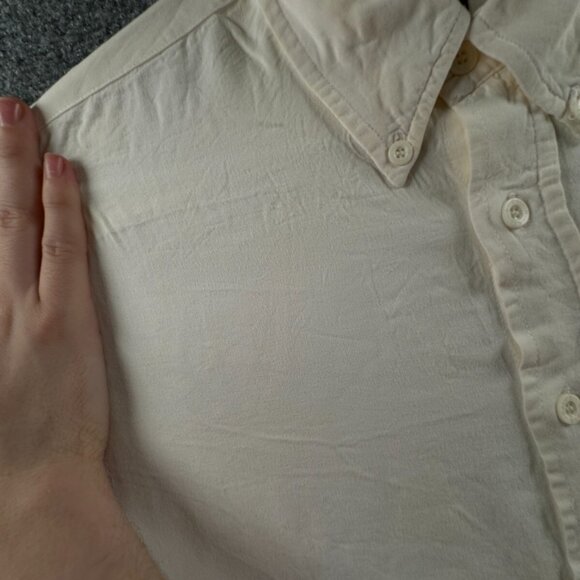 Calvin Klein Long Sleeve Button Up Shirt Men Size 100 (XL) Ivory Soft Viscose ** - Picture 12 of 16